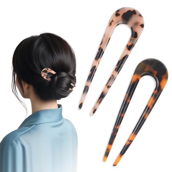 2 Pack French Twist Hair Pin – U-Shaped French Hair
