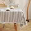 meioro Tablecloths Striped Tassel Table Cloth Rectangular Tablecloth Cotton Linen