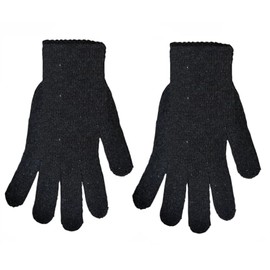 Adult Men's Knitted Wool Super Stretch Magic Winter Thermal Gloves - One Size Fits All (Black)