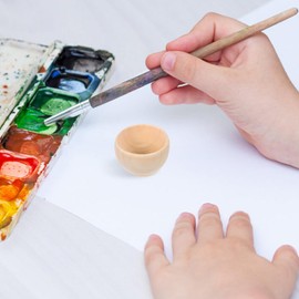 HEMOTON 12 Pack Wooden Craft Bowls Unfinished Wooden Pinch Bowls Unpainted Miniature Bowls Set Mini Round Bowl for Dipping Sauce, Condiment Bowls, Condiment Cups, Nuts, Candy, Fruits, Appetizer