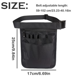Nurse Belt Bag, Waist Bag, Waist Bag, Utility Waist Tool Organiser, Waist Bag with Adjustable Belt, Multiple Compartments, Nurse Tool Bag for Men and Women, Black