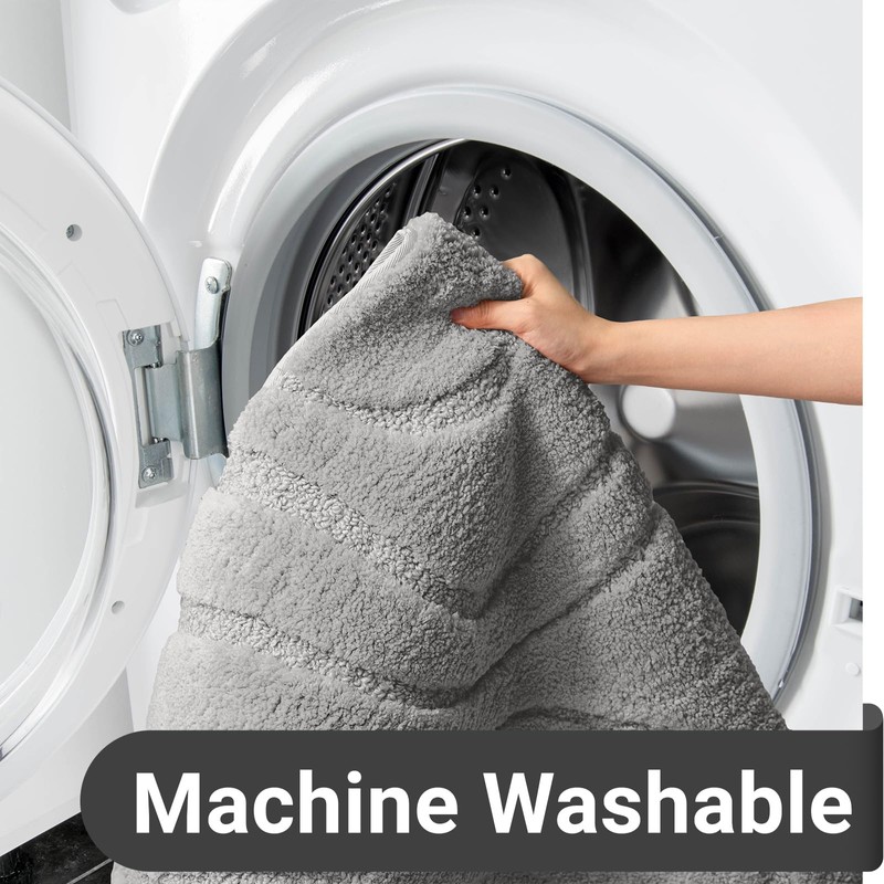 DEXDE Bathroom Rugs Mat Runner 24x60, Light Grey Bath Rugs