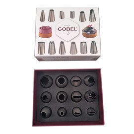 GOBEL - Set of 12 Professional Quality Stainless Steel Piping Tips - Made in France