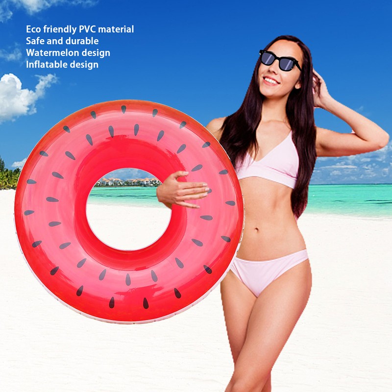 Watermelon Pool Float 16.5in Inner Diameter Inflatable Watermelon Design Eco