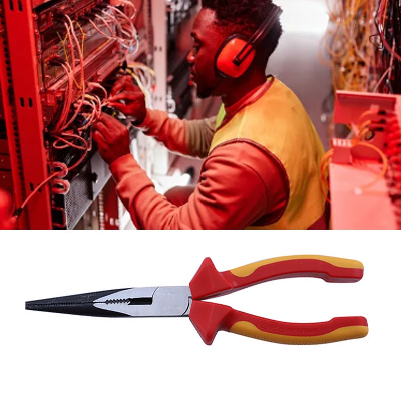 8 Inch Insulated Nose Pliers High Voltage Resistant 1000V Chrome