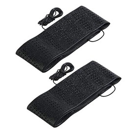 2 Black Lace-On Cover Grip Steering Wheel Stretch Vehicle Auto Classic Accessory, Variable