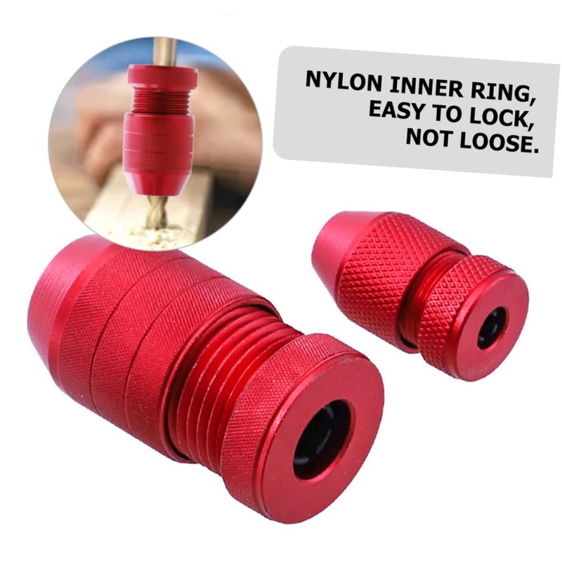 LALAFINA 2pcs Adjustable Drill Bit Collar Aluminum Drill Stopper for