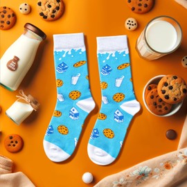 HAPPYPOP Funny Cookie Socks For Women Milk Socks Baker Socks, Cookie Gifts For Cookie Lovers Baking Gifts