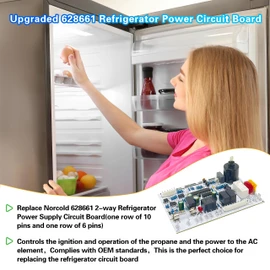 Upgraded 628661 Refrigerator Power Circuit Board For Norcold N61 N62 N81 N82 N84 N1095 N64 N41 N51 1200 1210 2117 NX NXA Series Fridge Replace Norcold 2-way Refrigerator Power Supply Circuit Board