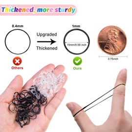 Zingso Hair Elastics Small Hair Ties, 2000pcs Rubber Bands for Hair Baby Thin Hair Ties Mini Hair Styling Accessories Ponytail Holders for Toddler Kids Baby Girls No Hurt
