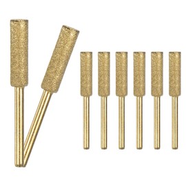 M METERXITY 8-Pack 7/32 Inch Titanium Plated Diamond Chainsaw Sharpener, High Hardness Grinding Stone Chainsaw Sharpening Kit for Electric Chainsaw Sharpener/Stone Carvings [3mm Gold]