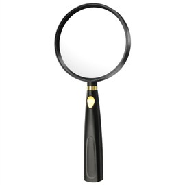 Magnifying Glass for Reading, Heavy Duty Magnifying Glass, 5X Handheld Reading Magnifier, 90mm Magnifying Glass for Seniors, Hobbies