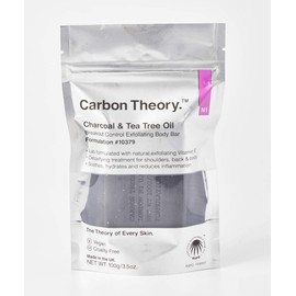 Carbon Theory | Charcoal & Tea Tree Oil Breakout Control Exfoliating Body Soap Bar | Natural, Vegan And Cruelty Free | 100g