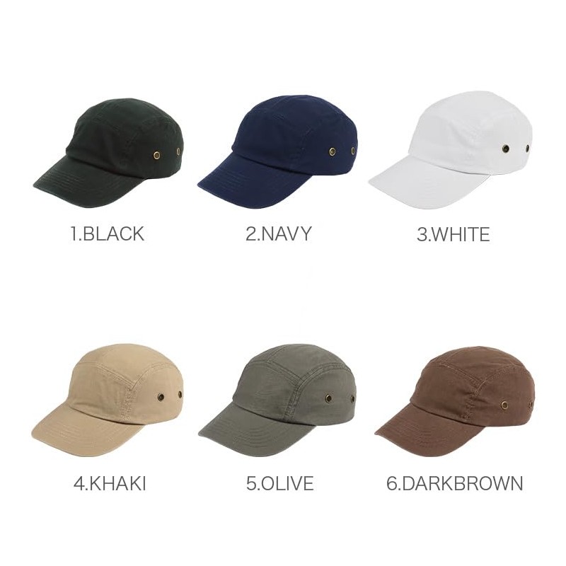 New Hattan Jet Cap, Men's Hat, 100% Cotton, Stone-Washed, Military