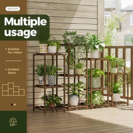 Bamworld 4 Sets of Package Plant Stands Indoor Combo Plant Shelves Outdoor Wo...