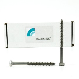 DAUMLINK® 25 hexagon wood screws made of rust-proof stainless steel DIN 571 (pack of 25) for secure attachments in wood construction (M5 x 60 mm)