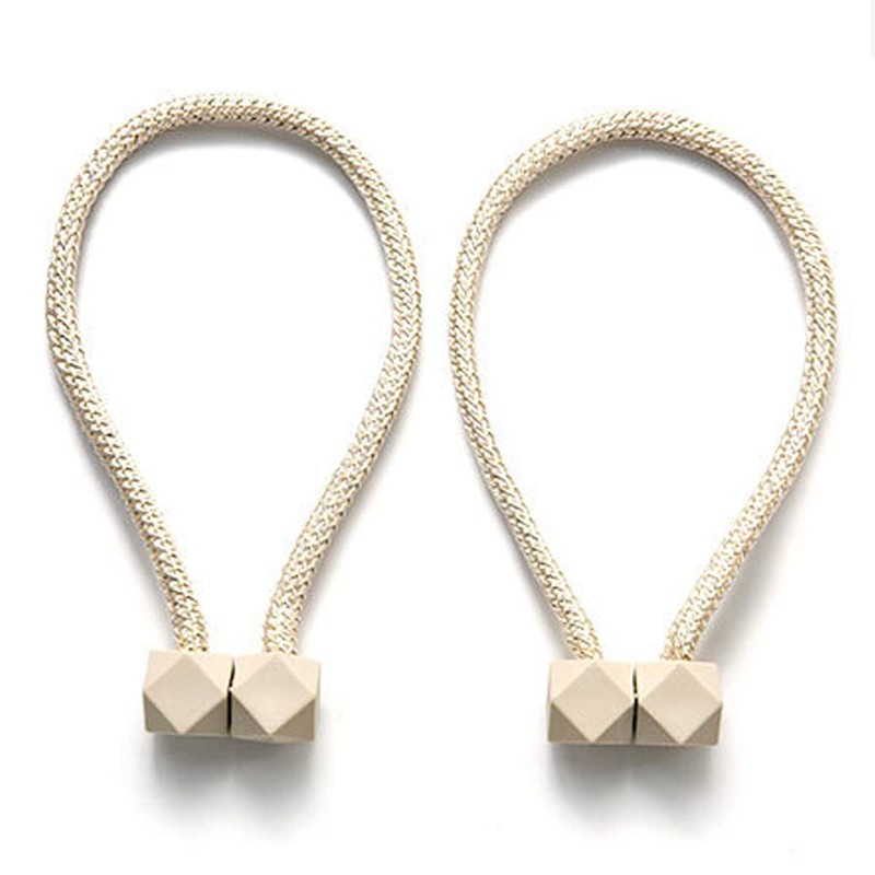 Yatinkim 2 Pack Curtains Tie Backs Drapes Holders Beige Magnetic
