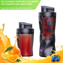 Portable Blender: 360W High-Power Motor, 6000mAh Long-Lasting Battery, 23oz Travel Smoothie Maker with Anti-Jam Blade, BPA-Free for Shakes & Ice Crushing 【Black】