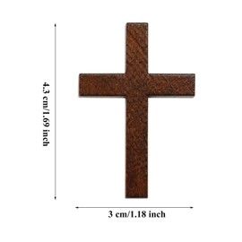 Penta Angel Natural Wood Cross Bulk 50Pcs Mini Wooden Cross Pendants Beads Charms Jewelry Findings for Bracelet Necklace Earring Jewelry Making and Craft DIY