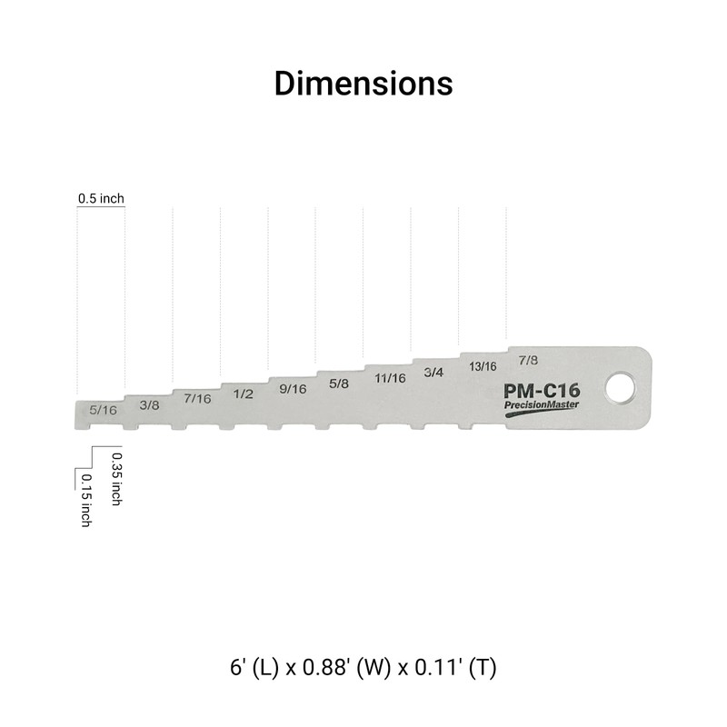 DCOMA Pocket Tech Gauge – 16ths Brake Pad Thickness Gauge,