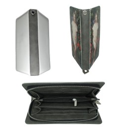 Sublimation Wallet Women's Zipper Card Holder Storage Bag Double Side Bank Leather Women's Travel Clutch Wristband DIY Craft (Grey Double Side Blank)