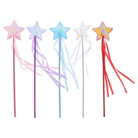 iplusmile 5pcs Kids Witch Stick Magic Stick Toy Girl Pentagram Magic Wand Fairy Wand Magic Stick