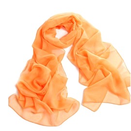 Fashionable Solid Color Chiffon Scarf - Orange