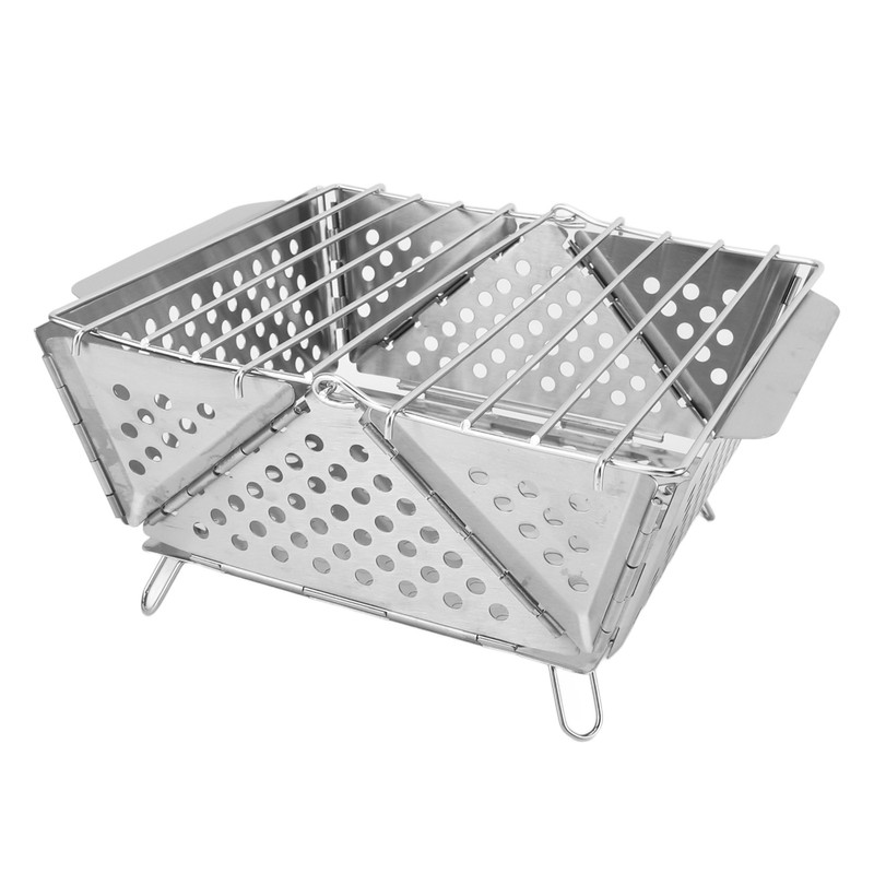 Foldable Portable Charcoal BBQ Grill Stainless Steel Folding Barbecue Grill