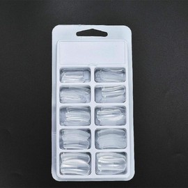 100 Pieces Poly Gel Nail Tips For Poly Gel UV/LED Acrylic Fake Coffin Nail Full Cover Ballerina Shape Nails 10 Different Sizes Women Artificial False Nail in Clear Box (100 x Clear Nail Tips)