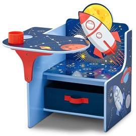 Delta Children Space Adventures Chair Desk with Storage Bin - Ideal for Arts & Crafts, Snack Time, Homeschooling, Homework & More - Greenguard Gold Certified, Blue
