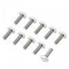 sourcing map Square Head Bolt, 10pcs M5x12mm Fully Thread 304