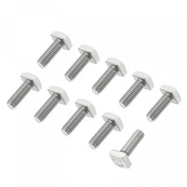 sourcing map Square Head Bolt, 10pcs M5x12mm Fully Thread 304 Stainless Steel Grade C Square Machine Screws