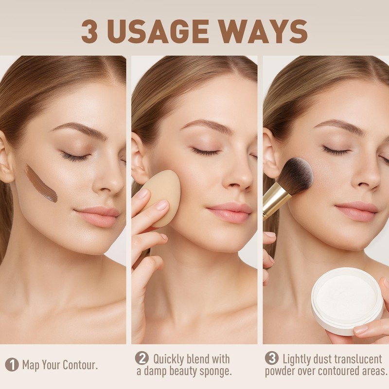 FV Liquid Contour & Bronzer Stick, Natural Finish, Blendable Hydrating