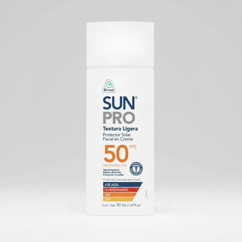 Crema Solar Facial Sunpro 50 Fps Textura Ligera