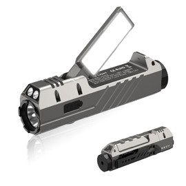 HD05 Flat EDC Flashlight, 3100 Lumens 4-in-1 LED Rechargeable Flashlight with UV, Red Light & Foldable Rotatable Side Light, USB-C High Lumens Flashlights, IPX6 for Camping,Outdoor,Work