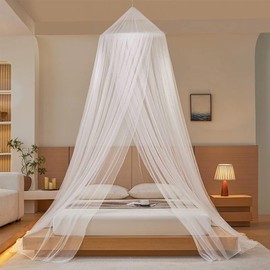 Matreeglam Moskitonetz Bett 250 * 900 * 60cm Großes Weißes Betthimmel Hängendes Bettnetz Mückennetz Feinmaschiges Leicht Anzubringen für Reise und Zuhause Indoor Outdoor Doppelbett Einzelbett