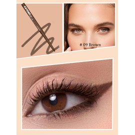 Gel Eyeliner Wasserfest,Creme Schimmernder Matter Bunt Eyeliner Pen Braun,Lang Anhaltend Wischfeste Eyelinerstift,Ultrapigmentiert Multichrome,Schnell Trocknend,Makeup Gift For Women Vegan-09