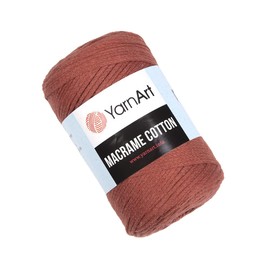 YarnArt Macramé algodón, 80% algodón, cordón de macramé, peso medio, 8.8 onzas, 246 yardas, terracota