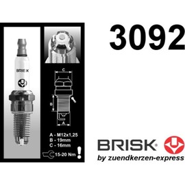 BRISK Premium Racing BOR12LGS 3092 Spark plugs, 4 pieces