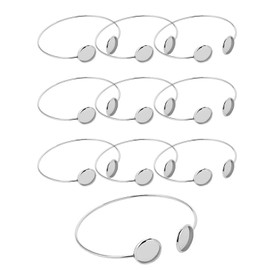 HSIXHAF 10 Pieces Bracelet Bezel Tray Bezel Cabochon Set Blank Cuffs Cabochon Blanks Tray Blank Bracelets for DIY Crafts Cabochons Bracelet Jewellery