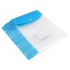 JEUIHAU 24 Pack Hole Punched Plastic Wallets A4, Blue Folder