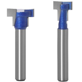 Bestgle Carbide Blade Router Bit 2 Keyhole Bit T-Slot Bit 0.25 inch (6.35 mm) (1/4 inch) Shank T-shaped Mortise Cutter Bit for Carpentry Electric Trimmer Carpentry Cutting Tool Door Board Engraving