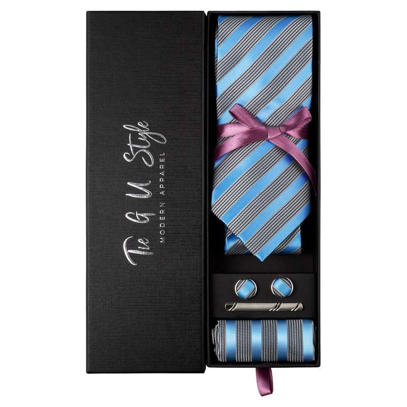 TIE G - Juego de corbatas a cuadros para hombre