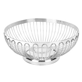 Stainless Steel Fruit Basket Multipurpose Decorative Mirror Polished Large Capacity Fruit Bowl for Living Room 11x26x11cm / 4.3x10.2x4.3in