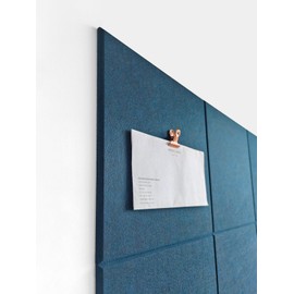 DECORITA Blue Felt Bulletin Board 47"x35" | Large Cork Bulletin Board Alternative for Office, Home & Classroom | Felt Wall Tiles (12-Pack) | Blue Classroom Decor Office Supplies | Prussian Blue