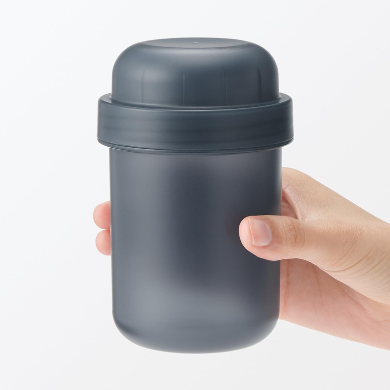 MUJI 84683855 Lunch Capsule with Topping Cup, Black, 11.8 fl