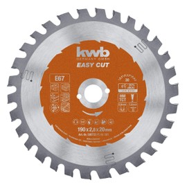 kwb Circular Saw Blade 190 x 20 mm, Made in Germany, Nail-proof, for Wood with Metal Remnants, Universal Saw Blade for e.g. Metals, Wood and Plastics