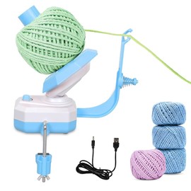 GAESHOW Wool Roller, Ball Winder, Wool Winder Cross Winder, Yarn Winder for Crochet, Hand Operated Wool Wrapping Machines for Knitting Enthusiasts, Yarn Collector (Blue)