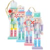 HOMSFOU Christmas Nutcracker Soldier Wooden Christmas Nutcracker Decorations 4pcs King