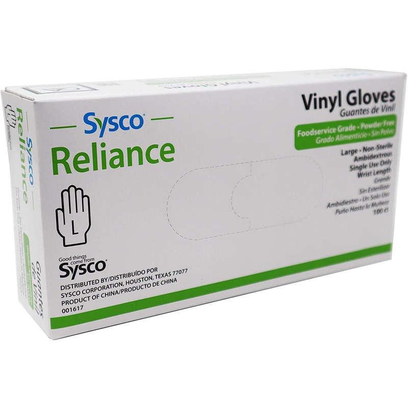 Sysco New Disposable Vinal Gloves Large 100 Per Box…